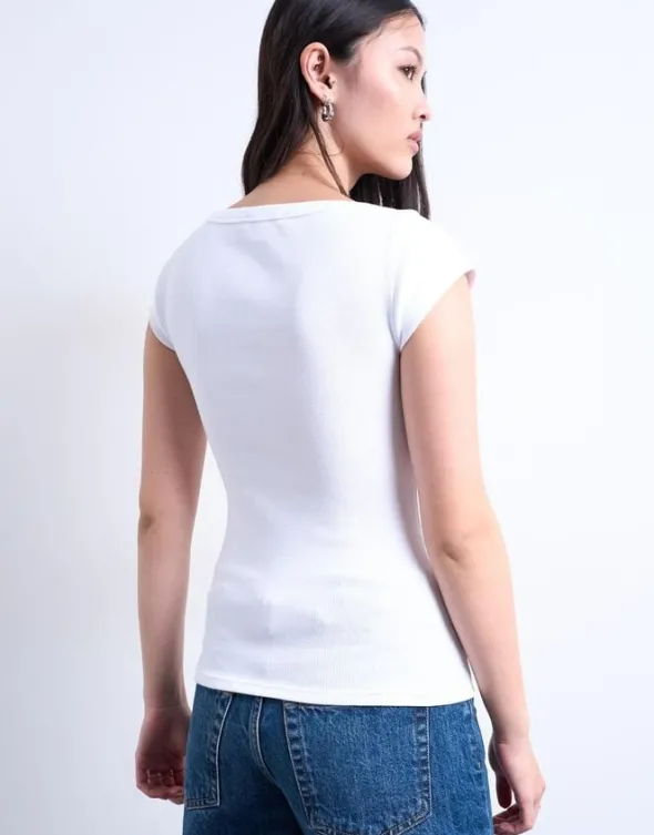TSMETTE SQUARENECK C/S RIB TEE JRS