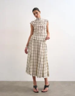 TSSALLY LW ANKLE SKIRT WVN WH