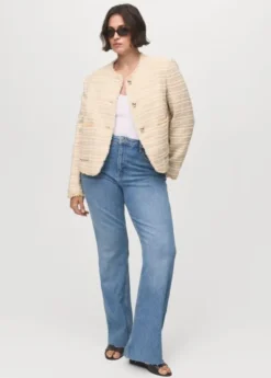 Tweed jacket with jewel buttons