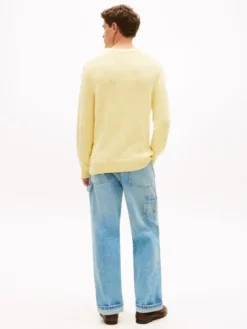 Two-Tone Bouclé Relaxed Crew Neck Jumper