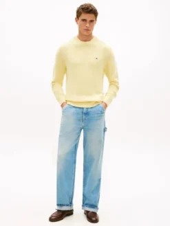 Two-Tone Bouclé Relaxed Crew Neck Jumper