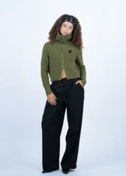 Two-Way Zip Wool Knit