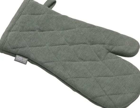 Ugnshandske Bastian 33 x 18 cm Olivgrön 100% ny bomull