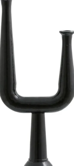 ULOPU candleholder, 2 arm, aluminum - black