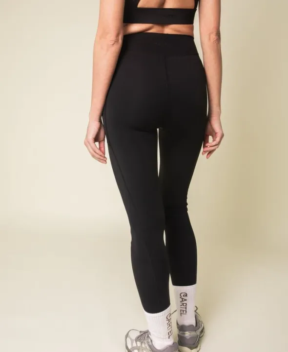 Umbria højtaljet leggings med lomme - Nero