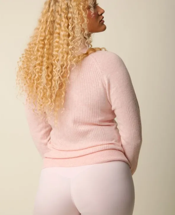 Vilda turtleneck cashmere blend sweater - Blush