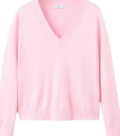 V-neck knit sweater