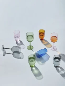 WATER GLASS, 2 PCS, TALL, AMBER, 65110A