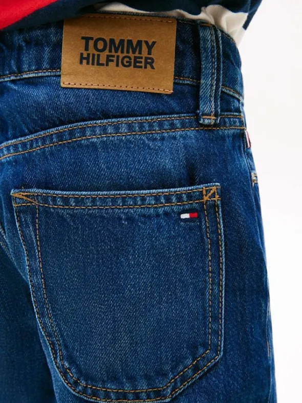 Whiskered Straight Leg Jeans