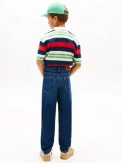 Whiskered Straight Leg Jeans