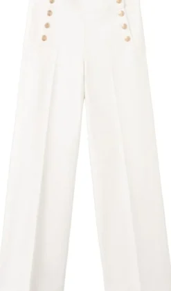 Wide-leg jeans with side buttons