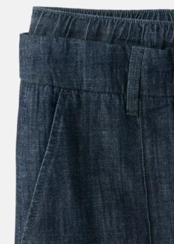 Wide leg denim trousers