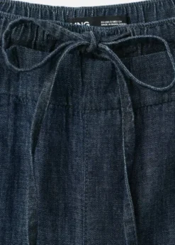 Wide leg denim trousers