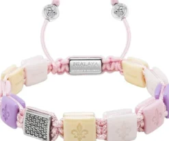 Women's Cream, White, Lavender & Soft Pink Ceramic Flatbead