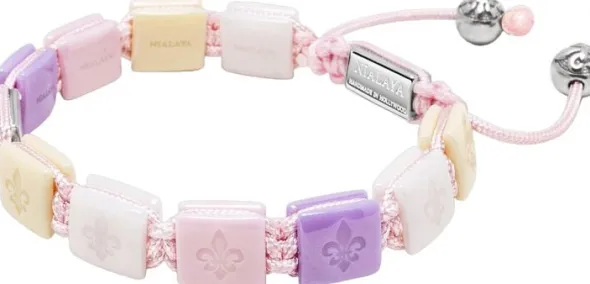 Women's Cream, White, Lavender & Soft Pink Ceramic Flatbead