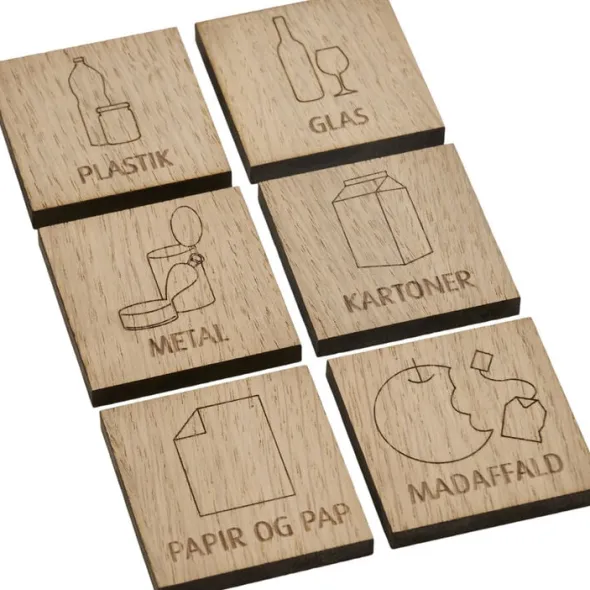 Wooden Labels for Waste Sorting