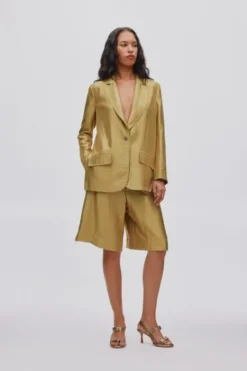 Woven gold shorts - Feliza