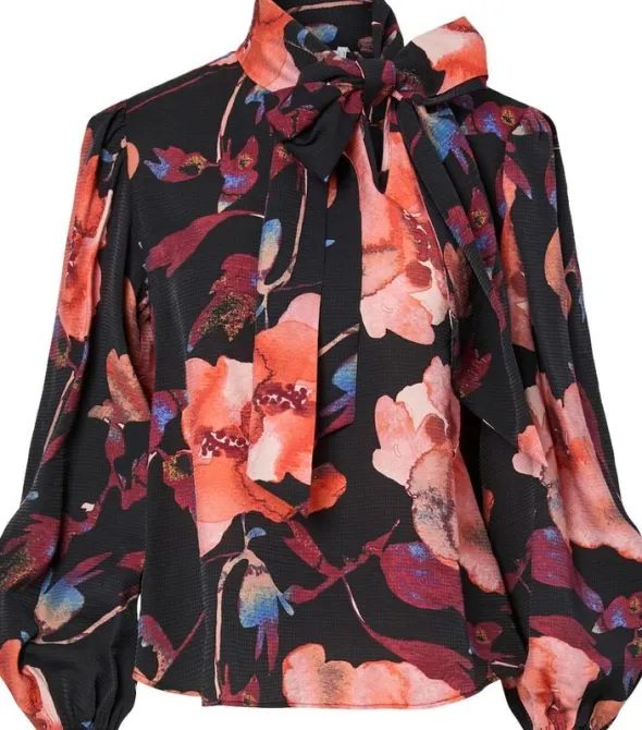 YASPILANA LS TIE NECK TOP S.
