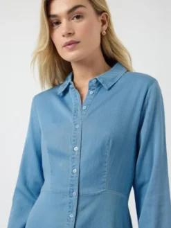 YASSAVANNA 3/4 LONG CHAMBRAY DRESS