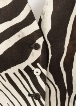 Zebra-print linen waistcoat
